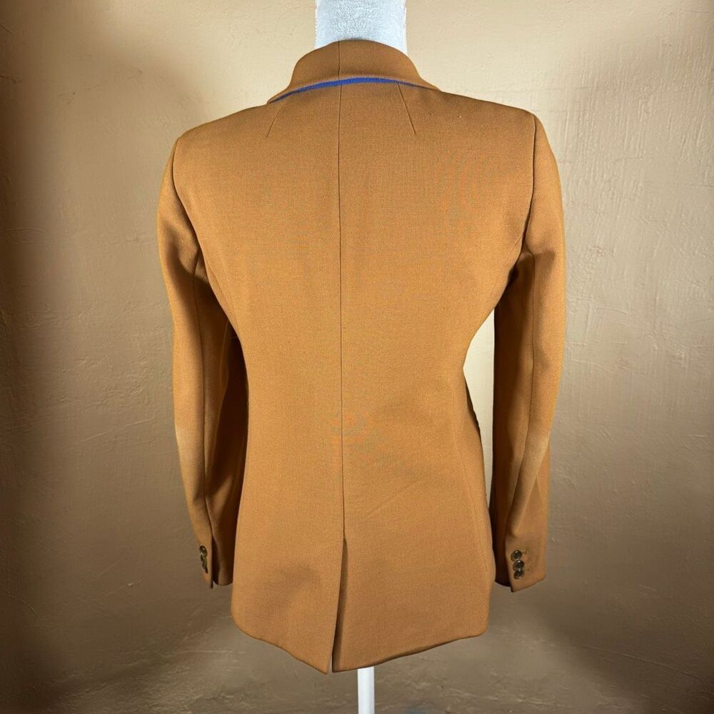 J.Crew Camel Wool-Blend Blazer | Polka Dot Lining | Size 2 - Picture 3 of 8